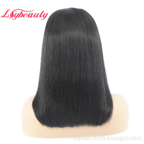 Easy to Apply U Part Wig Short Brazilian Bob Straight Human Hair  U Part Wigs Middle Parting Black Women Wigs